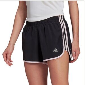 Adidas M20 Women's Black Running Shorts with Pink Accents